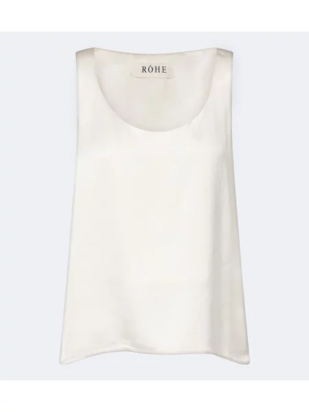 Top Róhe din țesătură twill alb