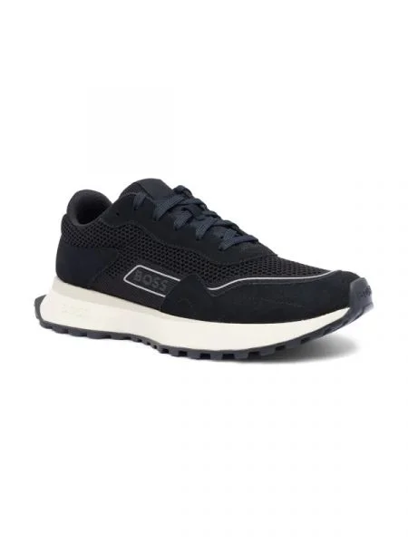 BOSS BLACK Sneakers Jonah_Runn_knsd cu adaos de piele negru