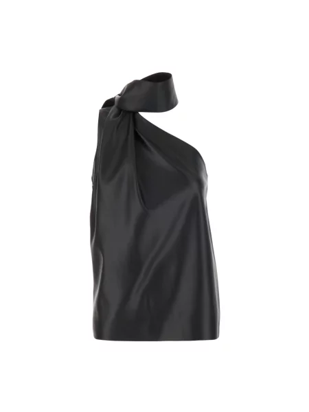 Top Stella Mccartney na jednym ramieniu czarny