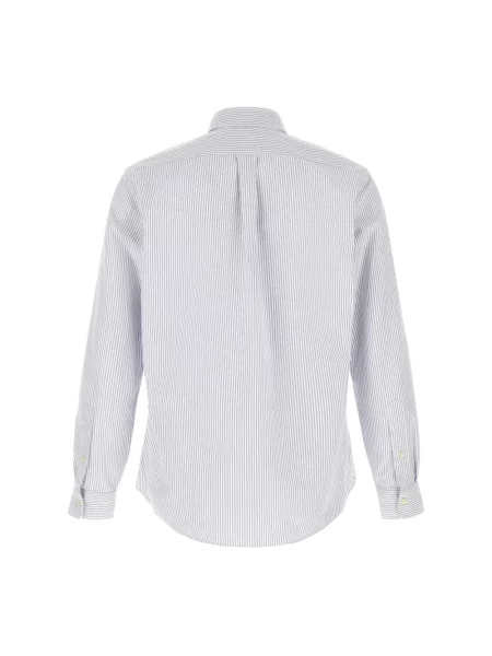 Koszula Ralph Lauren w paski z paskiem z twillu niebieska