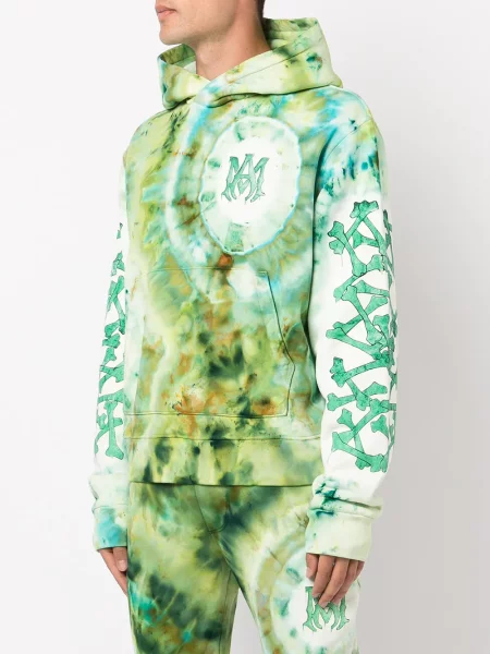 Raštuotas tie-dye kaklaraištis Amiri kaklaraiščiai žalia