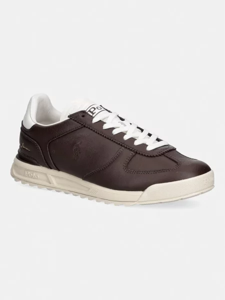 Polo Ralph Lauren Varick Sig sneakers pentru bărbați din piele maro