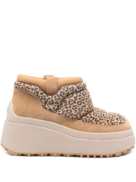 Botine Ash cu platformă cu imagine cu model leopard maro