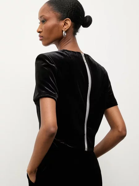 Velur bluza Answear.LAB bez uzorka crna