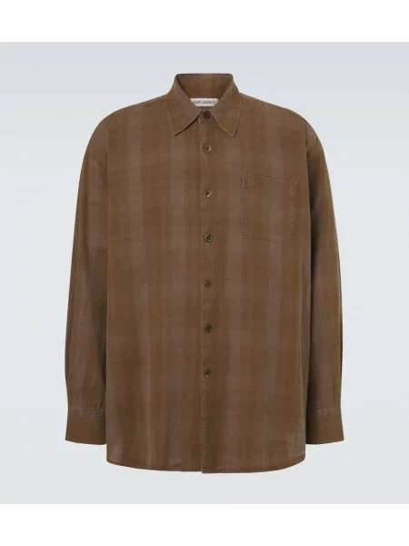 Kostkovaná košile Our Legacy hnědá