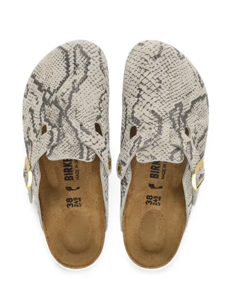 Papuci tip mules Birkenstock cu imagine cu model piele de șarpe