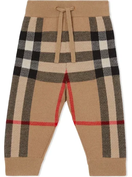 Spodnie dziecięce Burberry brązowe