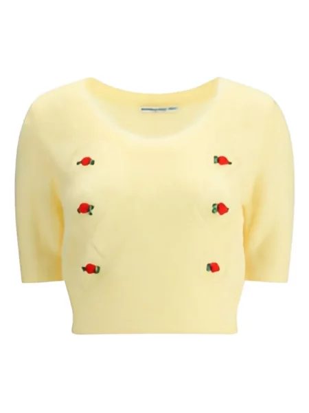 Moherowy top Alessandra Rich żółty