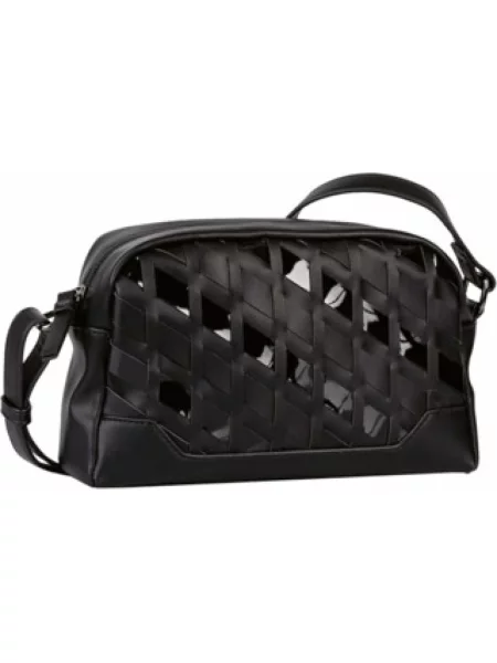 Torebka crossbody Gabor w jednolitym kolorze skórzana czarna