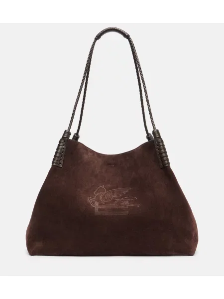 Geantă Etro din piele de căprioară maro