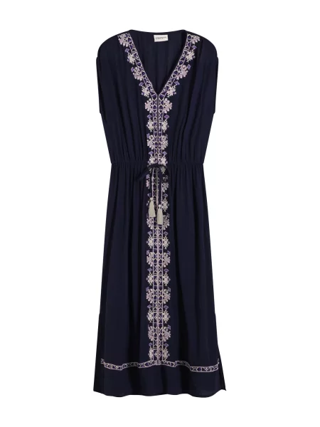 Bonprix Rochie indigo / albastru închis / mov liliachiu / natural alb