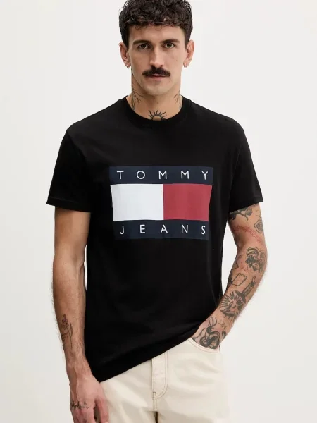 Tommy Jeans t-shirt z nadrukiem czarny