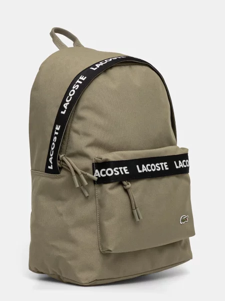 Большой рюкзак Lacoste с аппликацией зеленый