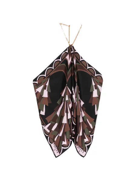 Top Pucci cu imagine cu gât halter negru