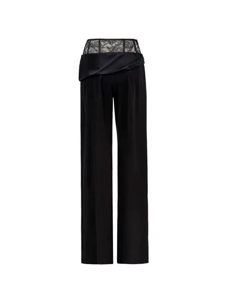 Pantaloni Seen Users din dantelă negru