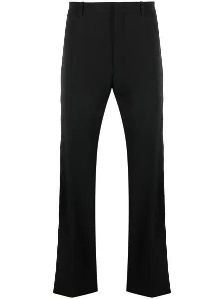 Pantaloni Off-white cu broderie alb