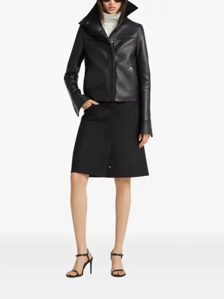 Gulerat geanta de piele Courreges negru