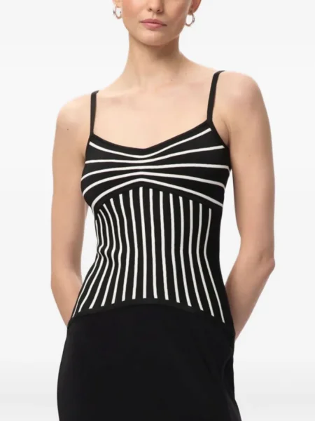 Rochie Hervé Léger cu dungi cu crăpătură negru