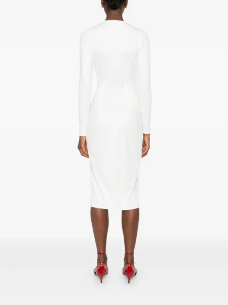 Rochie midi Roserry până la genunchi de costum alb