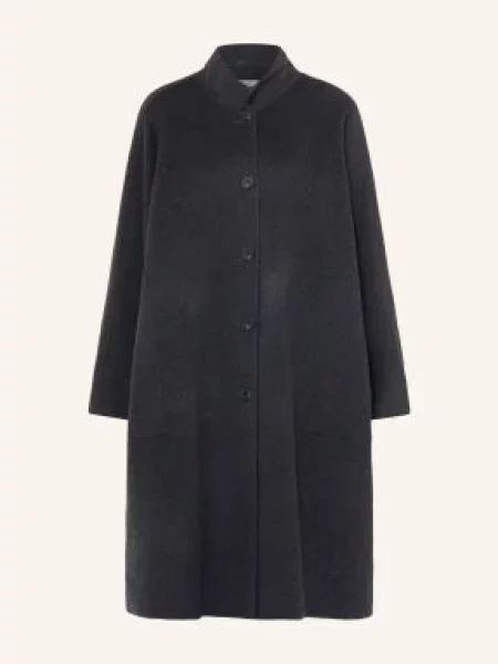 Allsaints Oversized Vlněný Kabát Effie tmavě šedá