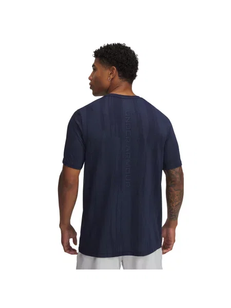 Under Armour t-shirt treningowy Vanish Seamless granatowy wzorzysty niebieska