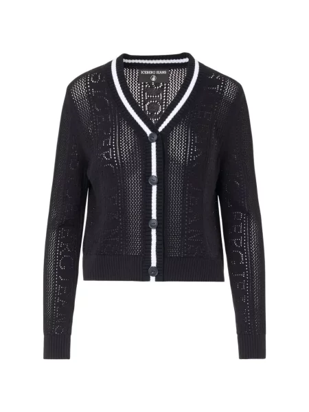 Cardigan Iceberg cu dungi cu autograf negru