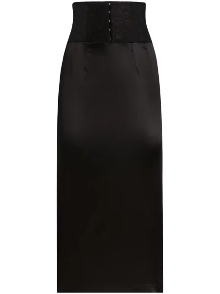 Fustă midi Dolce & Gabbana din dantelă până la genunchi negru