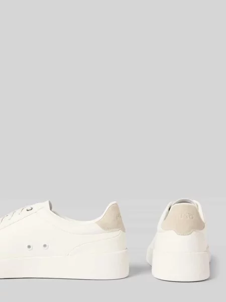 Niskie sneakersy w skórzanym wyglądzie model LYDE' Hugo białe