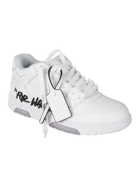 Sneakersy Off-white skórzane biznesowe trekkingowe białe
