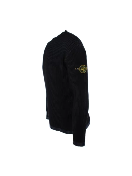 Sweter Stone Island wełniany z kamieniami niebieski