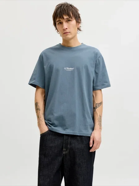 JACK & JONES Tricou JJESoho safir / alb albastru