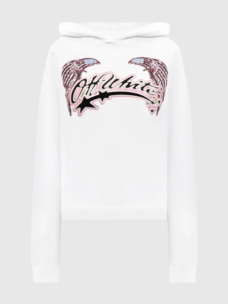 Худі Double Eagle з кристалами Swarovski Off-white біле