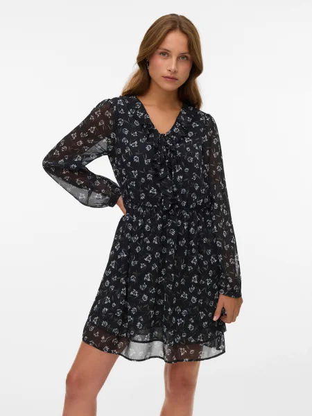VERO MODA Rochie VMIHANNAH gri / verde negru