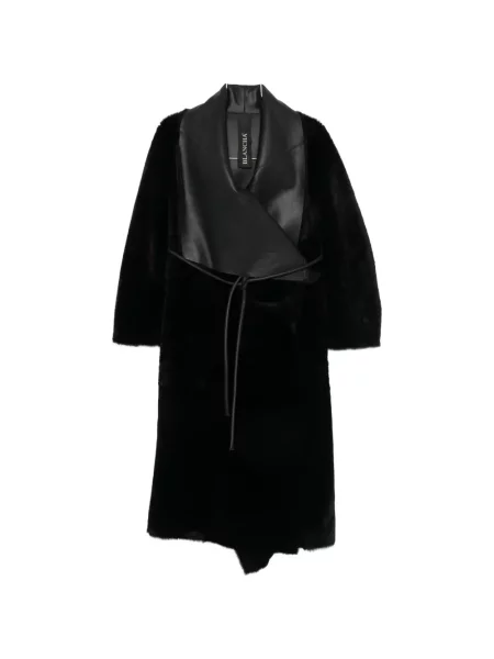 Haină din piele de oaie Blancha din piele negru