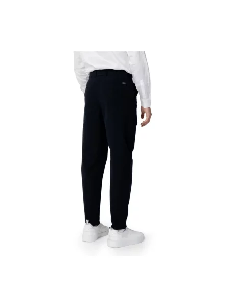 Spodnie Armani Exchange zwężane z logo wełniane niebieskie