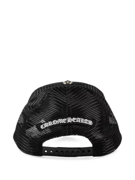 Мрежеста шапка Chrome Hearts със сърца с автограф черно