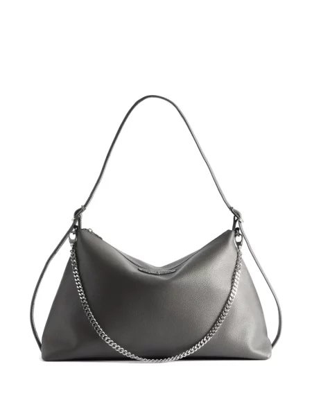 Кожена кожена чанта Zadig&voltaire сиво