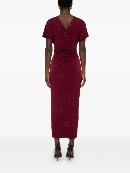 Rochie maxi Nissa de cristal de costum roșu