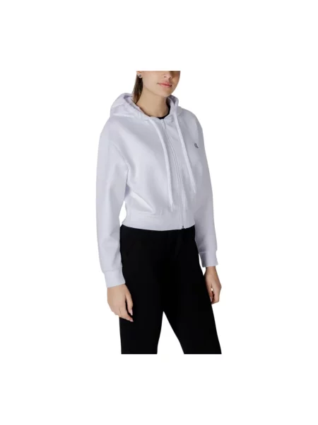 Bluza z kapturem Armani Exchange z kapturem o krotszym kroju biała