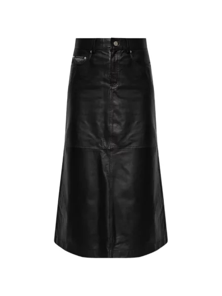 Fustă din piele By Malene Birger negru