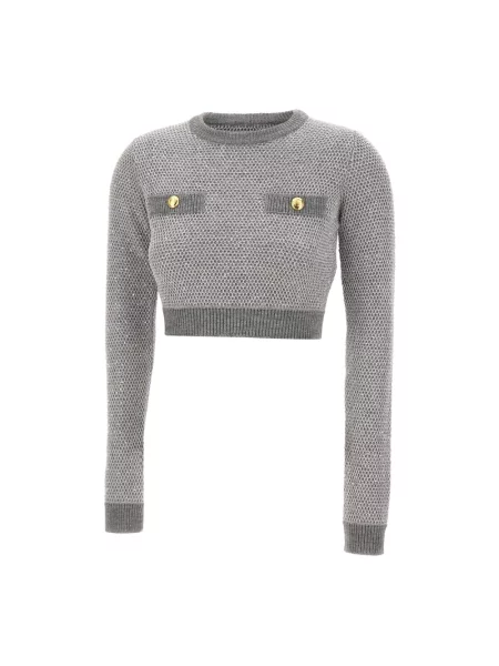 Sweter Elisabetta Franchi wełniany szary
