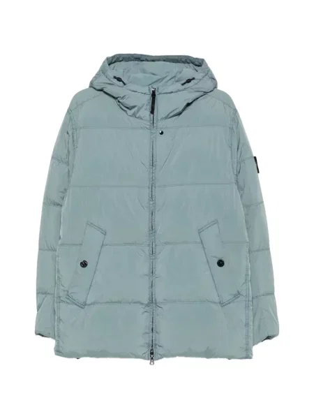 Geacă Stone Island cu glugă cu strasuri albastru