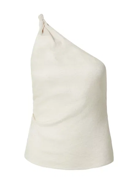 The Base Theory Top TWISTED LINEN TOP' bézs