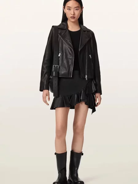 Кожаная юбка Allsaints
