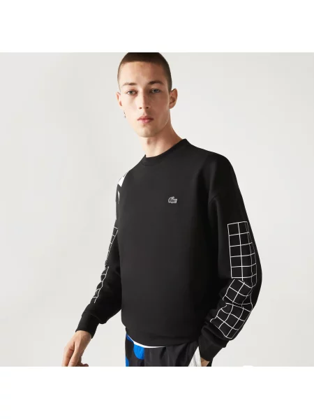 Lacoste Bluza O Luźnym Kroju Z Dwuwarstwowej Piki czarna