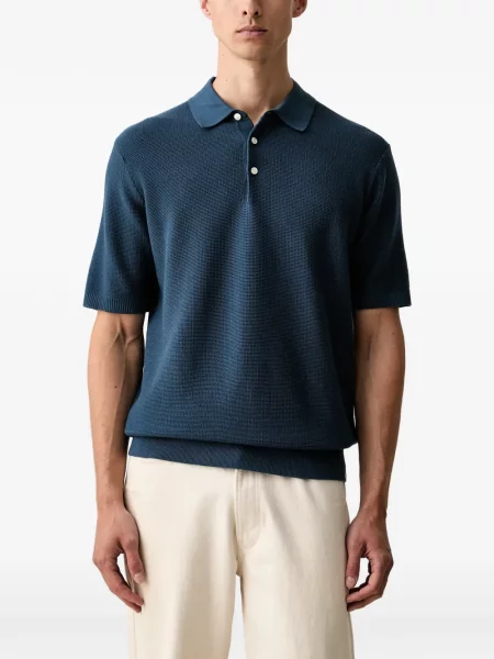 Scurt tricou polo Scotch & Soda tricotate albastru