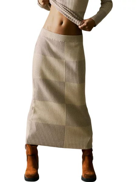 Spódnica Desigual w kratkę beżowa