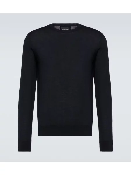 Volneni pulover Giorgio Armani modra