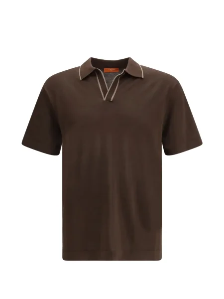 Gulerat tricou Cruna tricotate maro