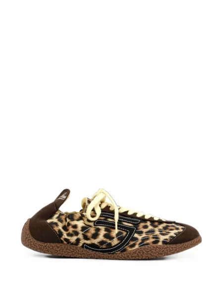 Sneakerși Puraai cu imagine cu model leopard maro